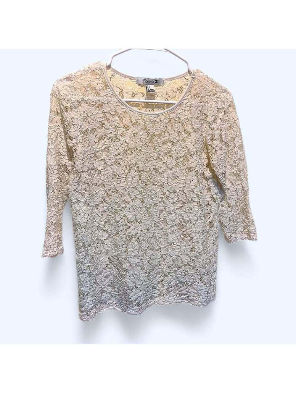 Forever-21 Women's White and Cream Blouse